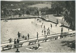 koupaliště plovárna Horní Beřkovice Litoměřice 1964 VF