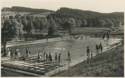 koupaliště plovárna Česká Třebová Ústí nad Orlicí Grafo Čuda 1950