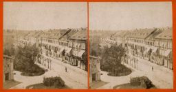 Františkovy Lázně, ulice, popiska: Morgenzeile, stereofotografie
