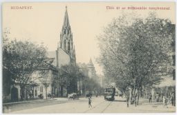 Budapest Üllöi út az örökimádás templommal tram N.M.