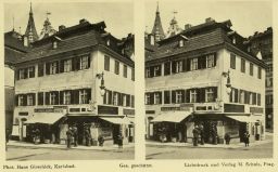 Karlovy Vary, Dům Bilá labuť - Schillerův dům, stereofotografie