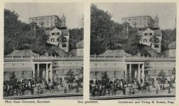 Karlovy Vary, Skalní pramen, Felsenquelle, stereofotografie