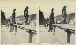 Karlovy Vary, Mlýnská kolonáda, sochy, stereofotografie
