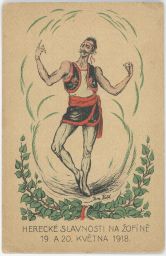 Praha Žofín herecké slavnosti 19. a 20.5.1918 plakát Jan Květ