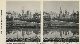 Karlovy Vary, část zvaná Malé Versailles, stereofotografie