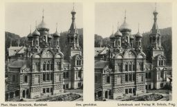 Karlovy Vary, pravoslavný kostel sv. Petra a Pavla, stereofotografie