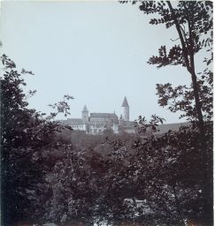 Hrad Křivoklát, celkový pohled, polovina stereofotografie