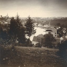 Město Tábor celkový pohled, polovina stereofotografie