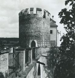 Hrad Český Šternberk, věž, polovina stereofotografie