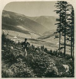Krkonoše, údolí Svatého Petra a Kozí hřbety, polovina stereofotografie