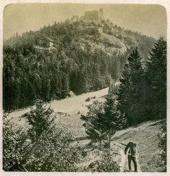 Krkonoše, hrad Chojnik - Kynast, polovina stereofotografie