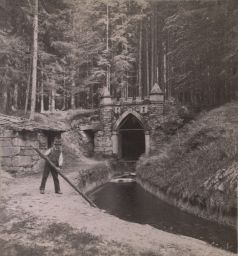 Schwarzenberský kanál, Horní portál tunelu u Jeleních Vrchů, polovina stereofotografie