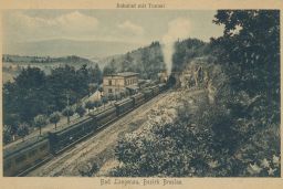 Železnice nádraží tunel Bad Langenau Dlugopole Górne Polsko