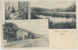 Železnice nádraží Kácov Zruč Kutná Hora 1904