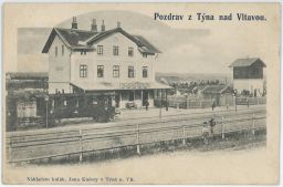 Železnice nádraží Týn nad Vltavou České Budějovice nakl. Kučera