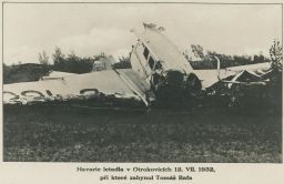 Zlín Baťa havarie 12.7.1932 Pravá fotografie