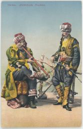Turecko turečtí muži kouření etno kroje 1910