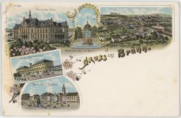Brno litografie Pozdrav z Brna