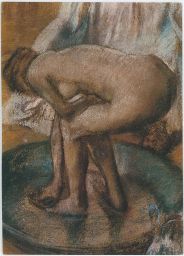 Akt erotika umění Edgar Degas Koupající se žena/ Woman Bathing in a Shalow Tub 1885
