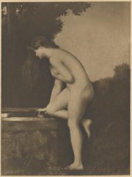 Akt erotika nahota J. Henner Nymfa u fontány Nymphe au bord d'une fontaine