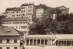 Karlovy Vary, stará Mlýnská kolonáda, vizitka
