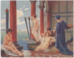 Akt erotika nahota Benátky Venezia A. Faugeron koupel Salon de Paris