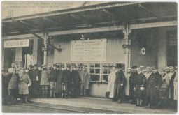 Železnice nádraží Polsko Nowy Sącz Čajovna Červeného kříže 1915