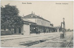 Železnice nádraží Polsko Ukrajina Rava-Ruska Lvov 1913