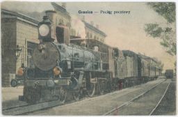 Železnice nádraží poštovní vlak Granica Polsko Pociag pocztowy 1918