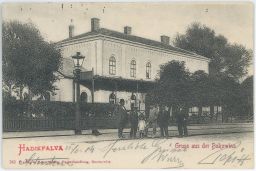 Železnice nádraží Hadikfalva Dornesti Rumunsko 1904