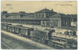 Železnice nádraží loko 811 Bielitz Bílsko Bielsko Polsko 1918
