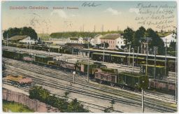 Železnice nádraží Dziedzice Polsko 1916