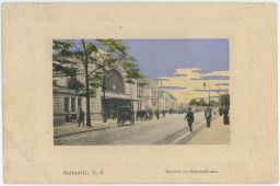 Železnice nádraží Katowice Katowitz Polsko 1914