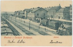 Železnice nádraží České Budějovice 1908