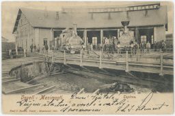 Železnice výtopna točna Veselí Mezimostí nad Lužnicí Tábor 1901