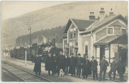 Železnice nádraží personál Vlárský průsmyk Brumov Bylnice Zlín 1908