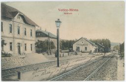 Železnice nádraží Votice Město Wotitz Benešov 1907