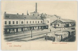 Železnice nádraží cukrovar Studénka Staudink 1900
