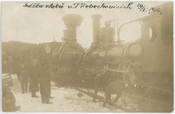 Železnice nehoda srážka Třebechovice Hradec Králové 29.1.1914