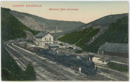 Železnice nádraží Horní Dubí Ober Eichwald 1909