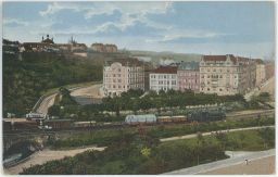 Železnice vlak tramvaj Hotel Union Praha Nusle