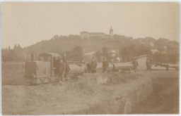 Železnice stavba kladení potrubí Benátky nad Jizerou 1913