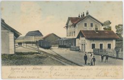 Železnice nádraží Bystřice nad Pernštejnem nakl. Sýkora 1905