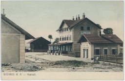 Železnice nádraží Bystřice nad Pernštejnem 1906