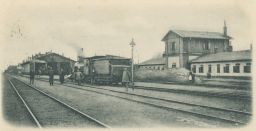 Železnice nádraží topírna výtopna Velký Osek Kolín poštou 1900