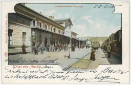 Železnice nádraží Aussig Ústí nad Labem 1900
