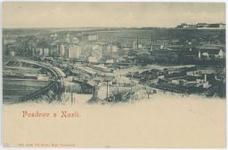 Železnice křížení tratí uhelné sklady Praha Nusle nakl. Ebrle