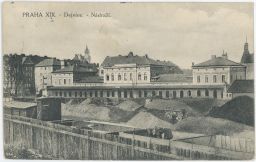 Železnice nádraží stavba Praha Dejvice poštou 1945