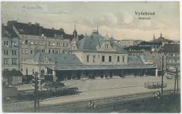 Železnice nádraží Praha Vyšehrad poštou 1910