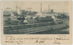 Železnice lihovar pivovar cukrovar Pardubice nakl. Polák cca 1900